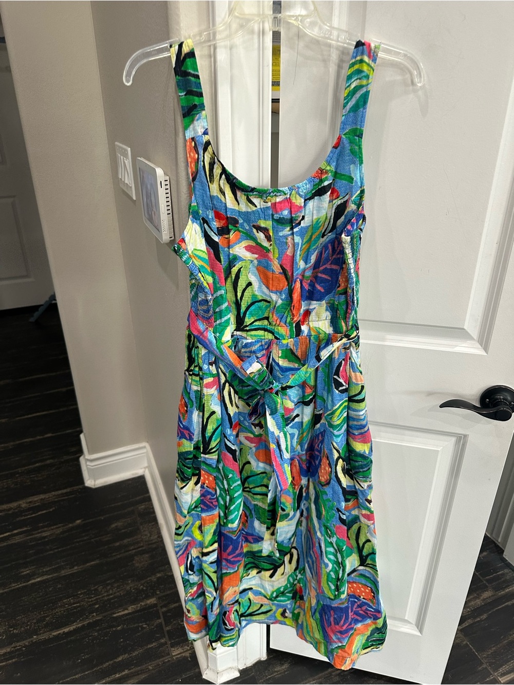 NIC+ZOE Multicolor Tropical Print Sundress — Blue, Green, Orange, Pink